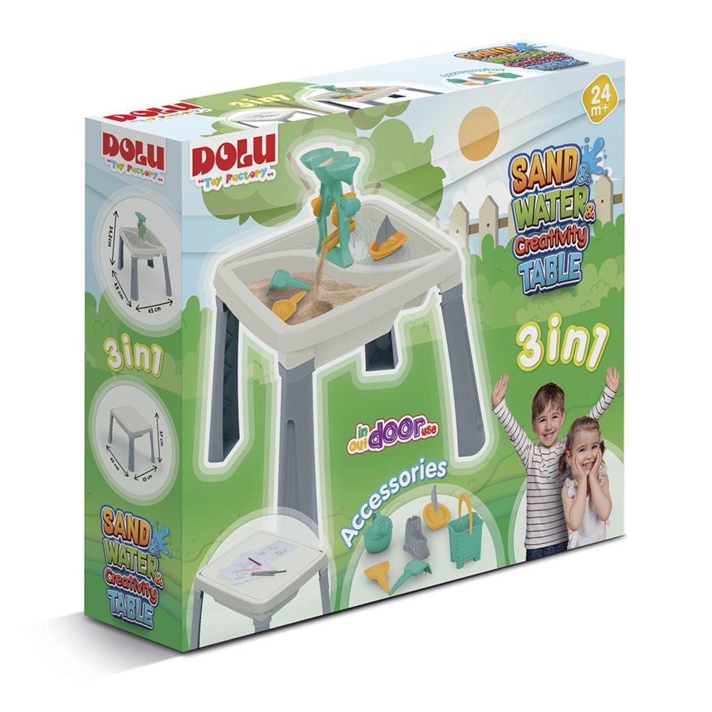 Mesa De Agua Y Arena Unicornio Dolu 3 En 1 Con Tapa, Juego Sensorial Para Interiores Y Exteriores, De 2 A 8 Años, Color Rosa