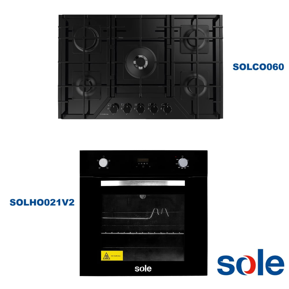 Combo SOLE Cocina Empotrable SOLCO060  y Horno Empotrable a GLP SOLHO021V2