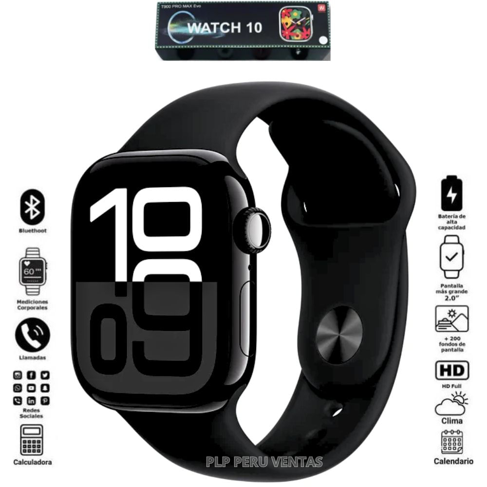 Smartwatch T900 Pro Max Negro Serie 10 Evo