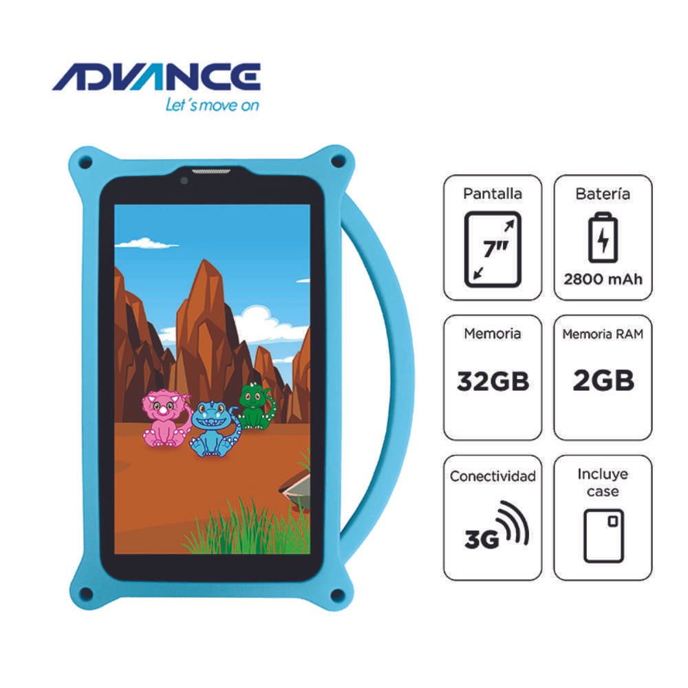 Tablet Advance Intro TR6955, 7"" IPS 1024x600, Android 11 Go, 3G, Dual SIM, 32GB, RAM 2GB Dino