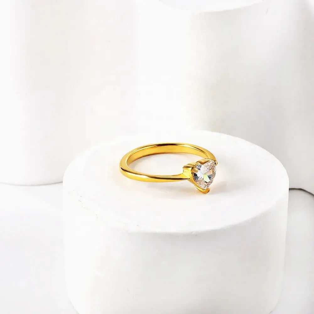 Anillo Promesa Romance Waterproof Talla 8 Color Blanco