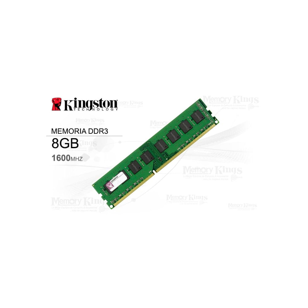 Memoria Ram Kingston Ddr3 8Gb 1600Mhz Cl11 Para Pc - Alta Velocidad Y Rendimiento Óptimo