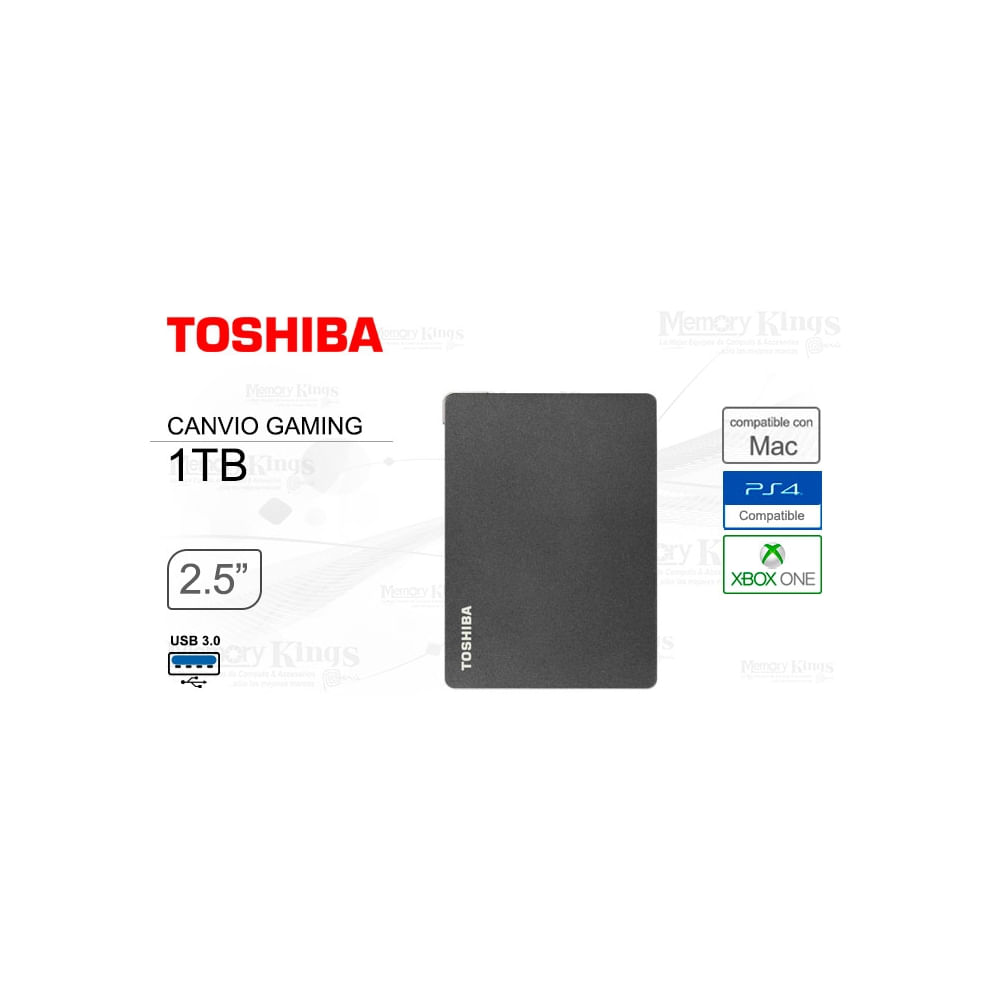 Disco Duro Externo Toshiba Canvio Gaming 1Tb Usb 3.0 Negro - Compatible Consolas - 2 Años Garantía
