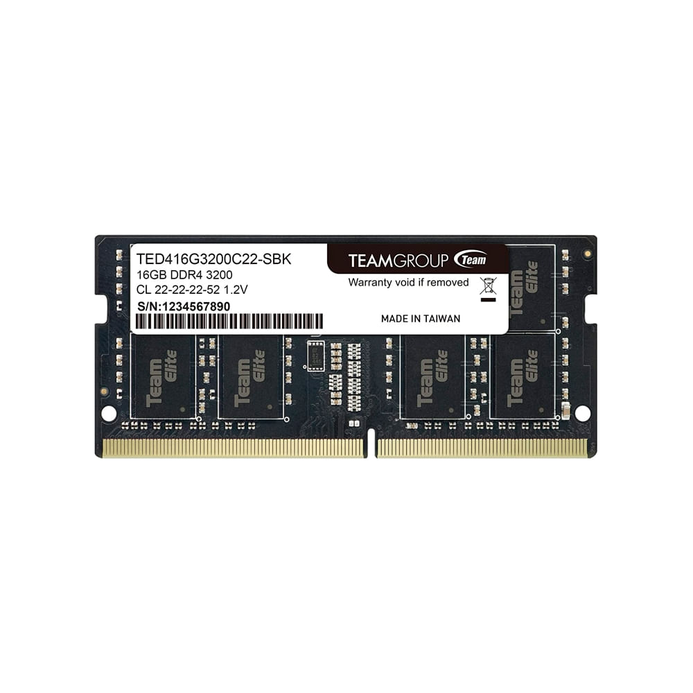 Memoria So-Dimm Teamgroup Elite 16Gb Ddr4 3200Mhz, 1.2V, Cl22 Para Laptops Y Pcs