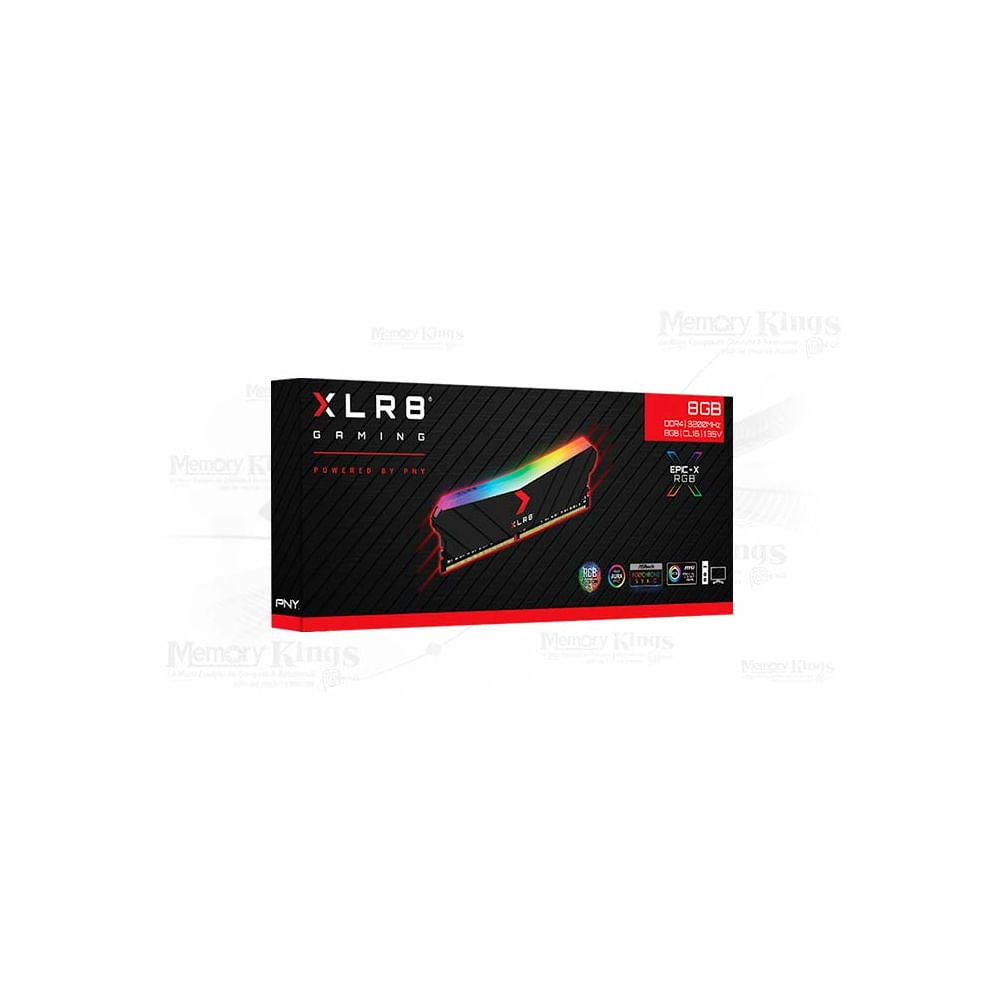 Memoria Ram Pny Epic-X Ddr4 8Gb 3200Mhz Cl16 Rgb Negra Para Gaming Y Renderizado