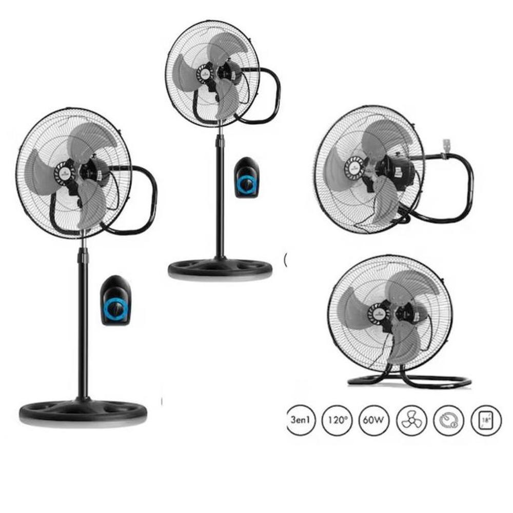 Combo 2 Ventilador ICE COOL AB 1833 18 pulgadas 3en1 60w Combo 2 Ventilador ICE COOL AB 1833 18 pulgadas 3en1 60w
