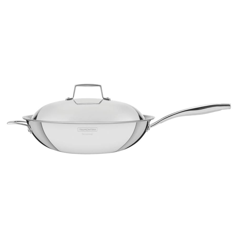 Satén Wok Tramontina Grano de acero con tapa 62158320 Satén Wok Tramontina Grano de acero con tapa 62158320