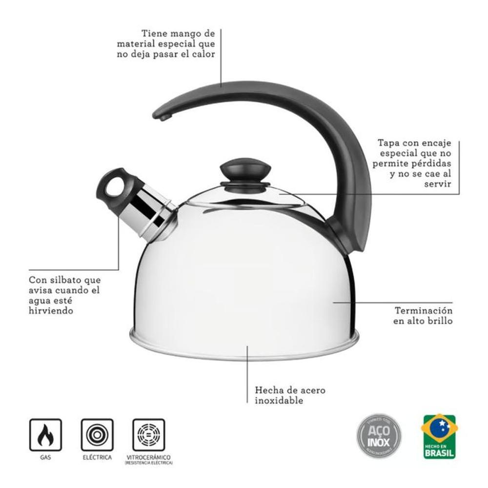 TETERA TRAMONTINA ACERO INOX CAP 3L 61483023