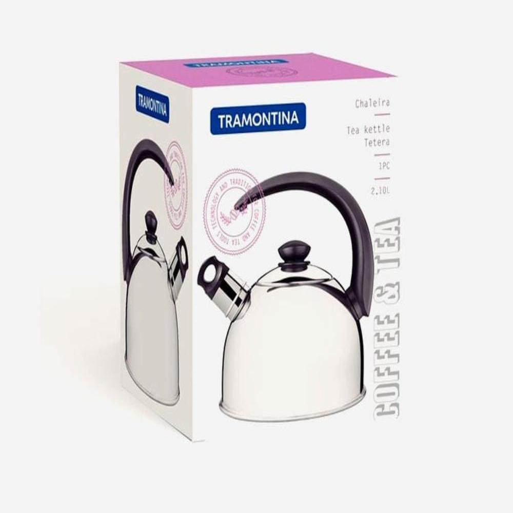 TETERA TRAMONTINA ACERO 2.1 LT DE INOXIDABLE