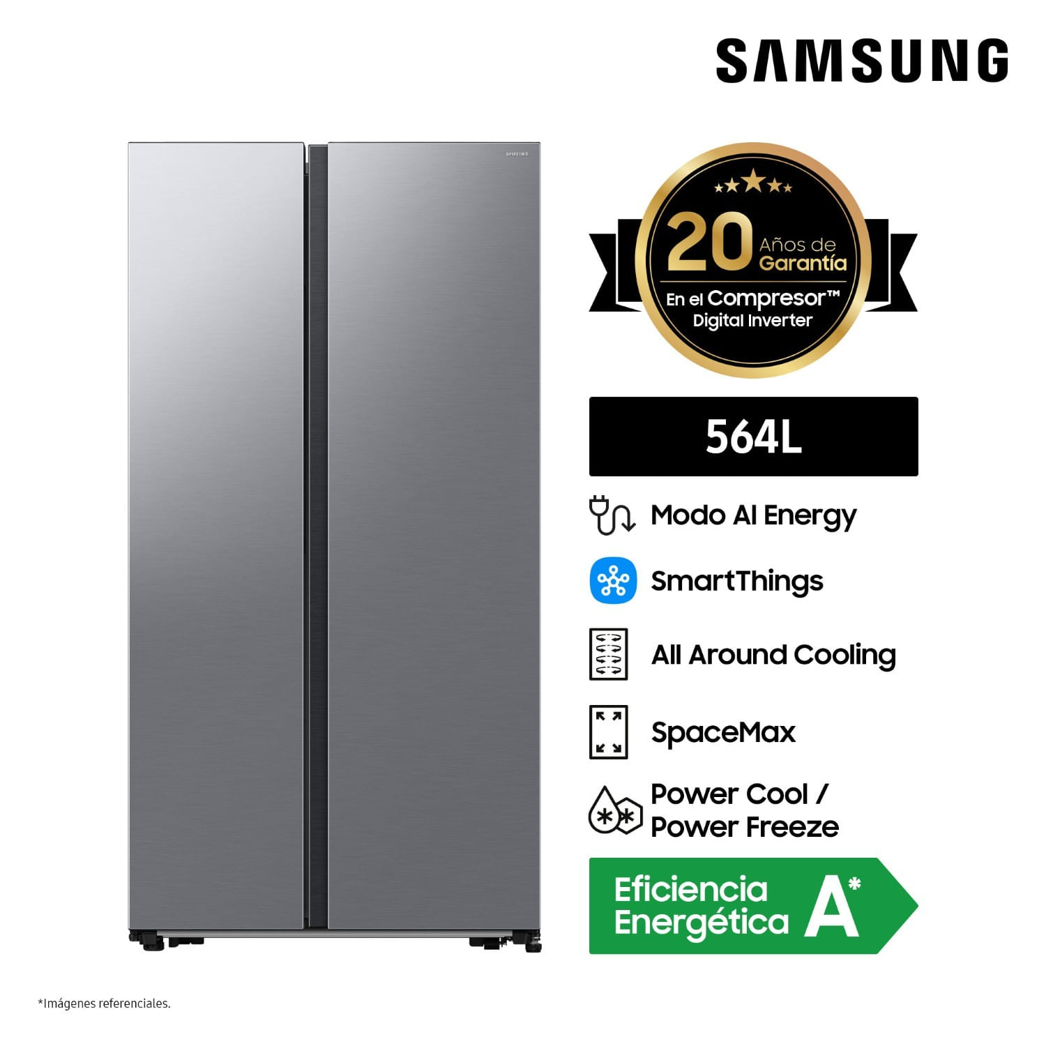 Refrigeradora Samsung All Around Cooling 564Lt Plata RS57DG4000M9/PE