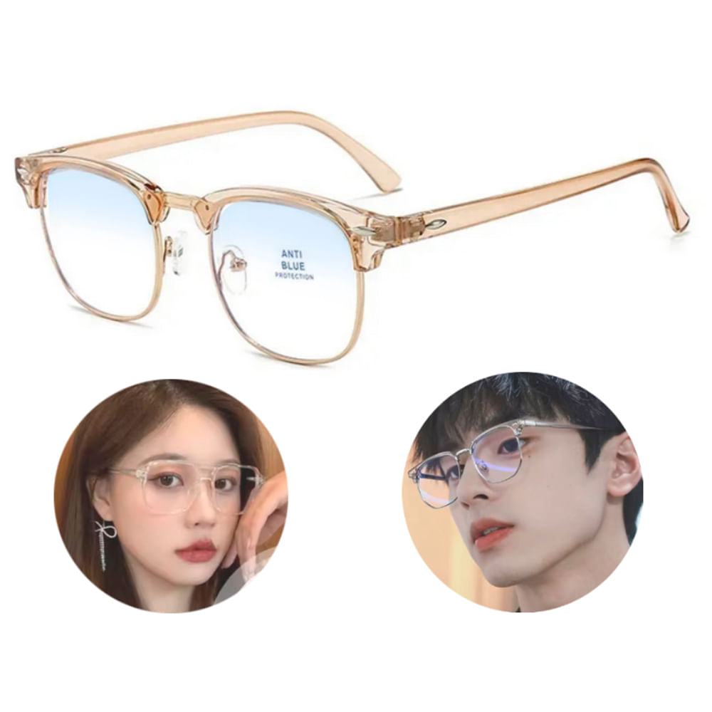 Lentes Premium Modelo Clásico Dorado Con Filtro Azul Protección