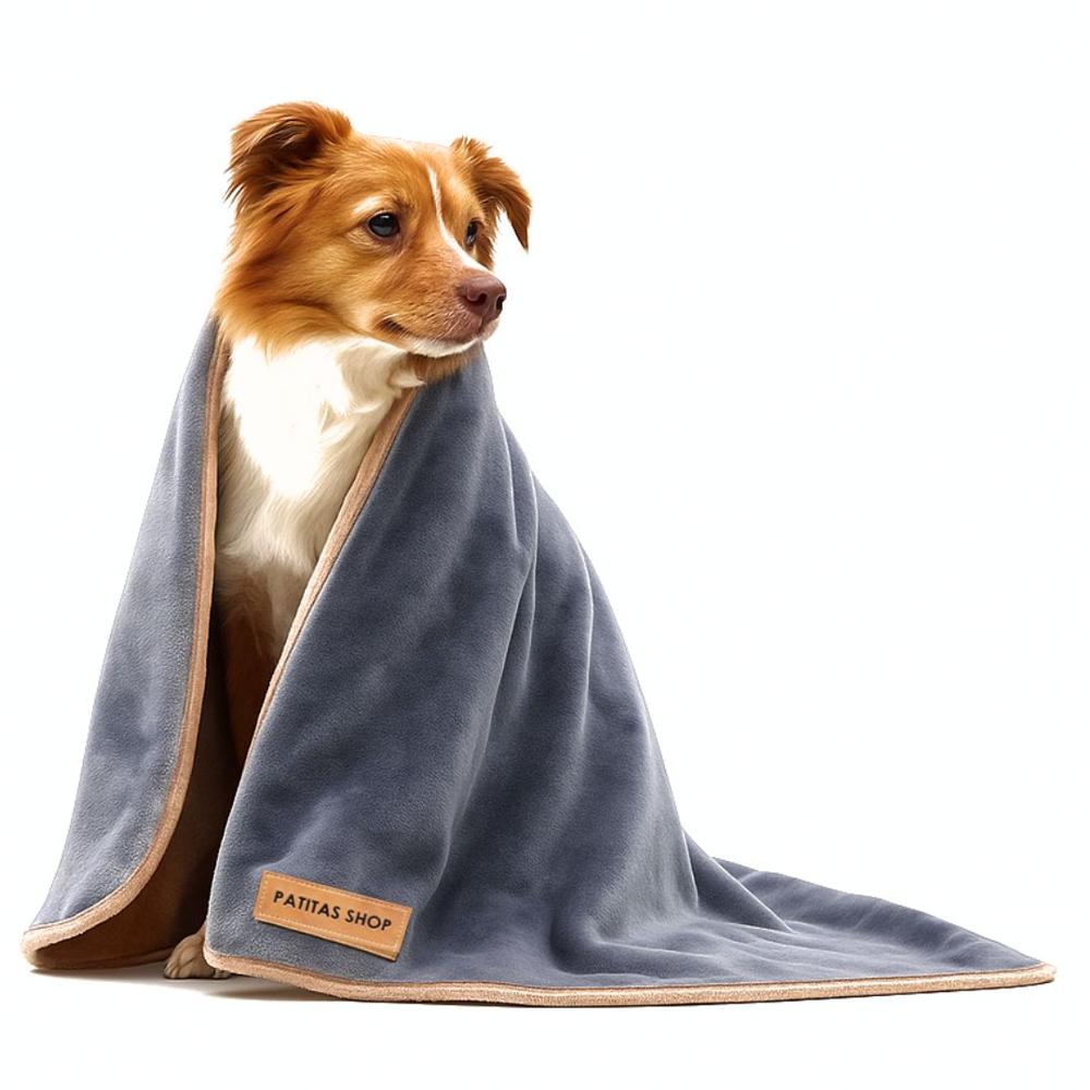 Manta Abrigadora Reversible Felpa para Mascotas XL Silver
