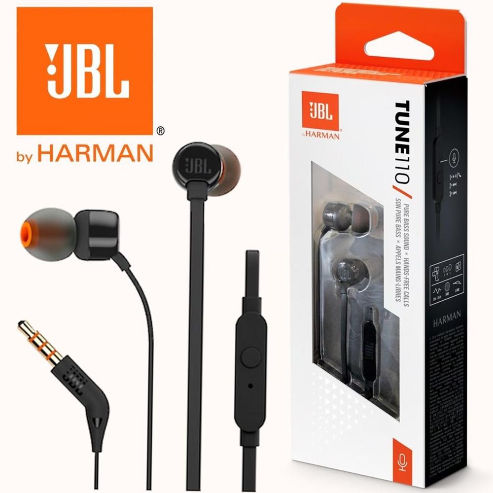 Audífono JBL TUNE 110 Micrófono Conector 3.5mm Negro