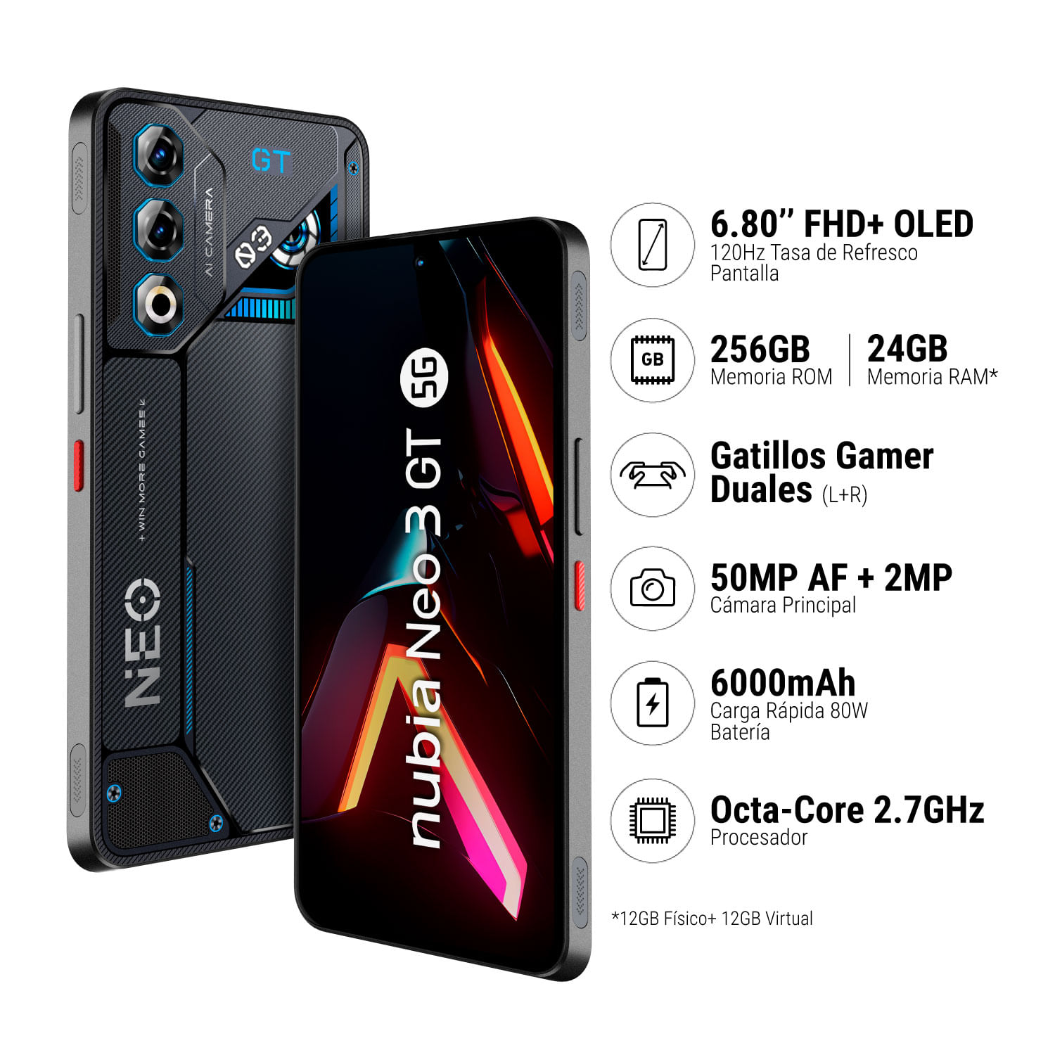 Celular Nubia Neo 3 Gt 12GB 256GB Gris