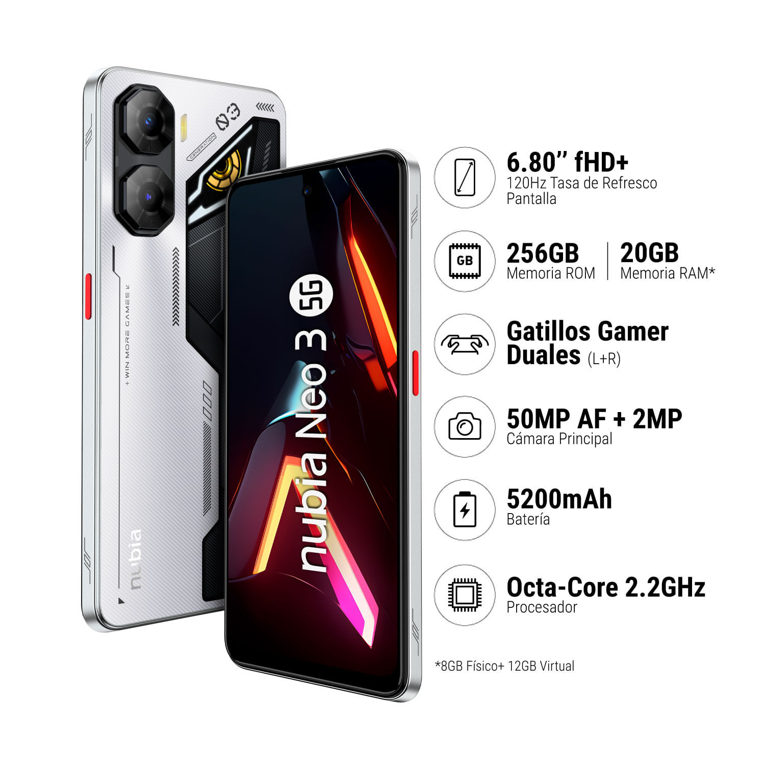 Celular Nubia Neo 3 8GB 256GB Plata
