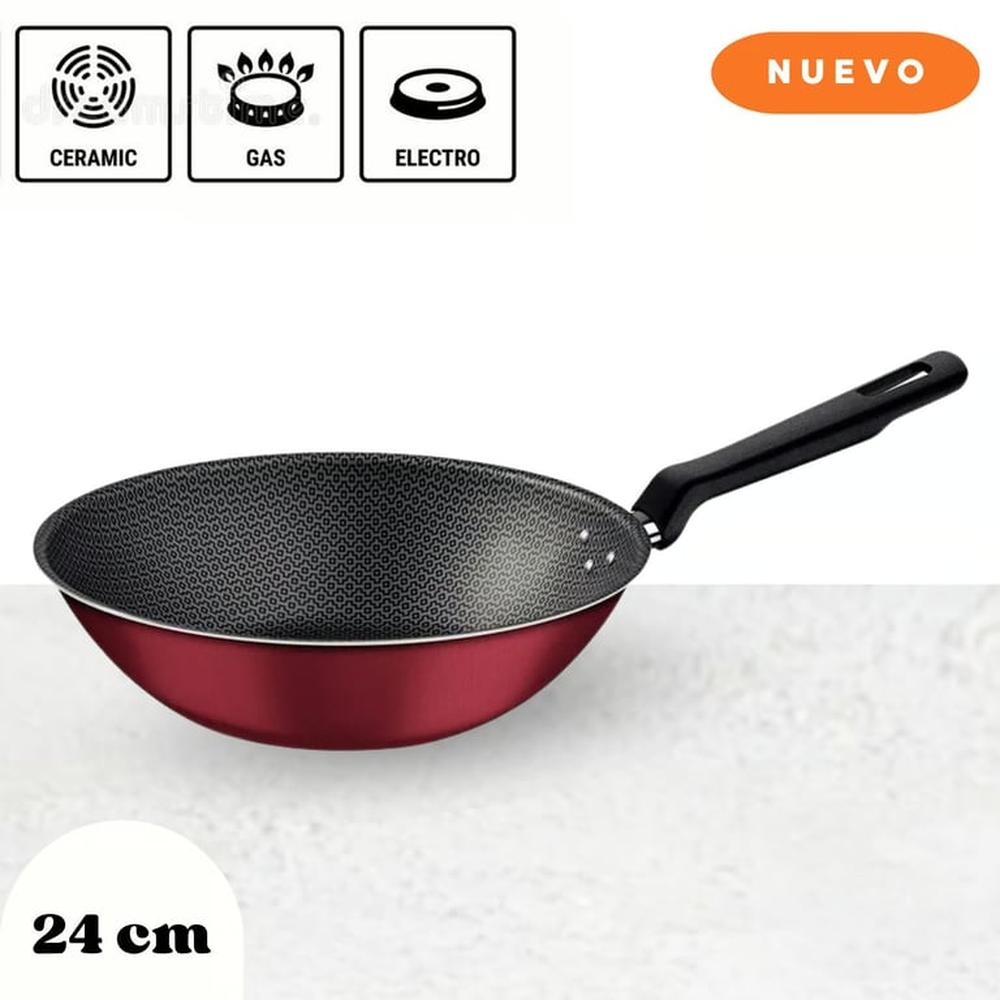 Wok 24Cm 22 L Rojo - Loreto