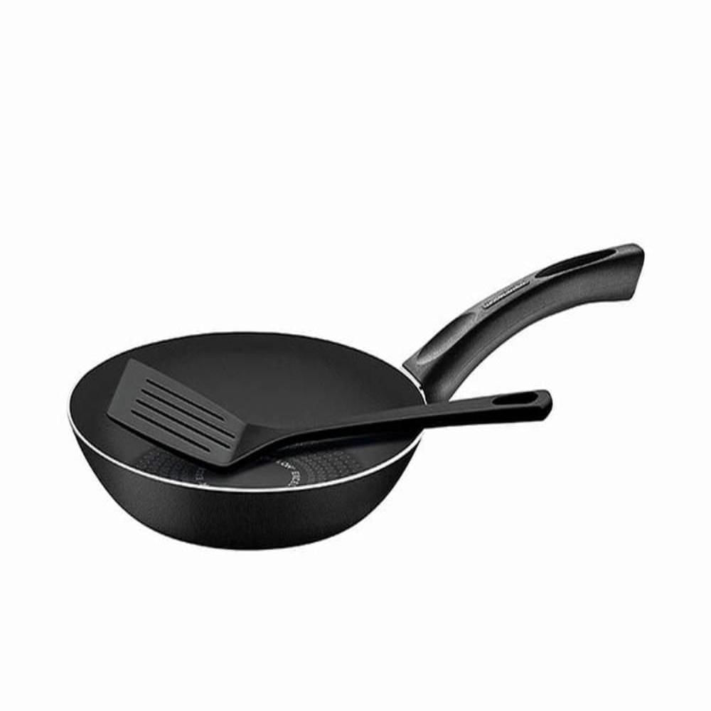 SARTÉN CON ESPÁTULA TRAMONTINA PARIS ALUMINIO NEGRO 28 CM