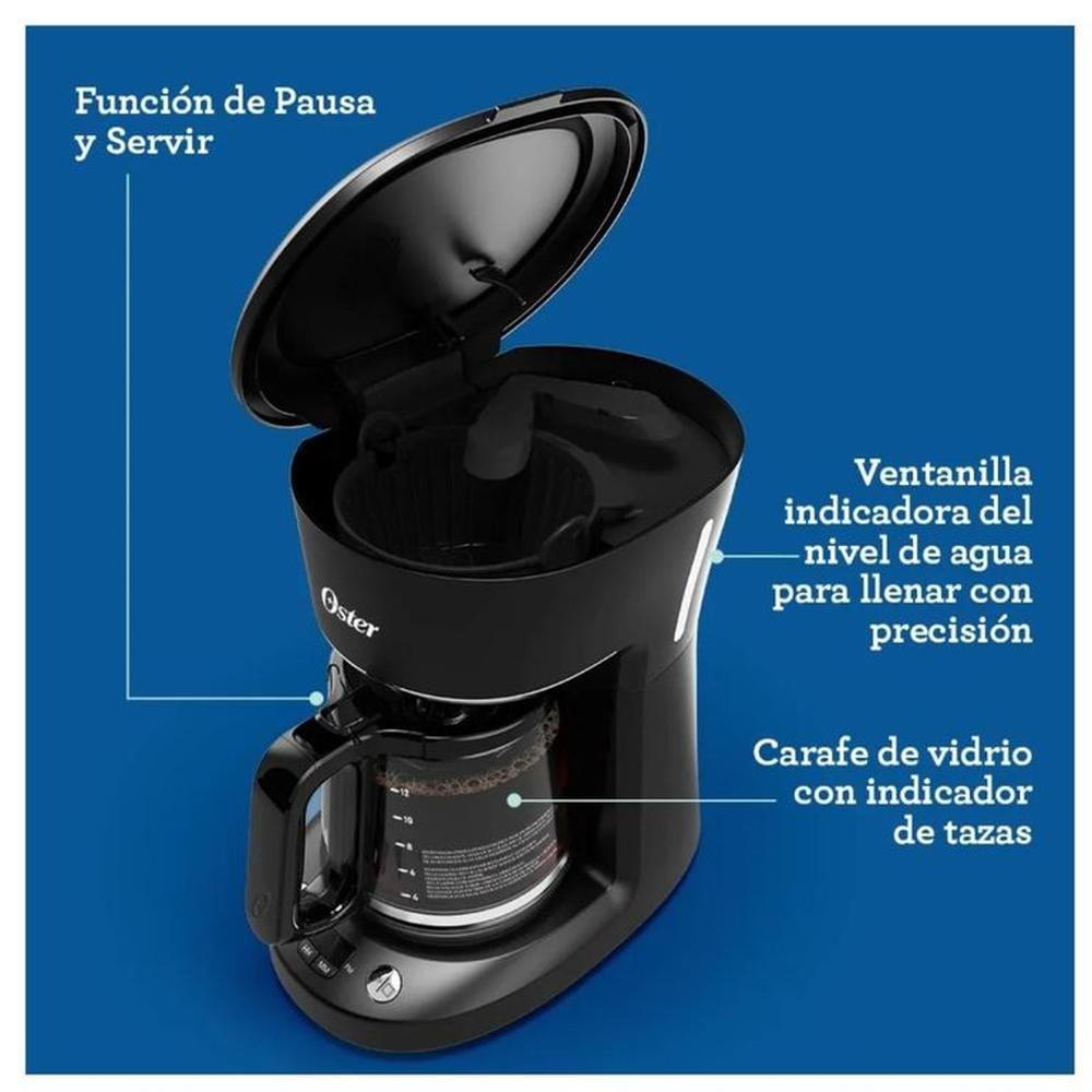 Cafetera Oster Programable 12 Tazas de filtro BVSTDCP121B