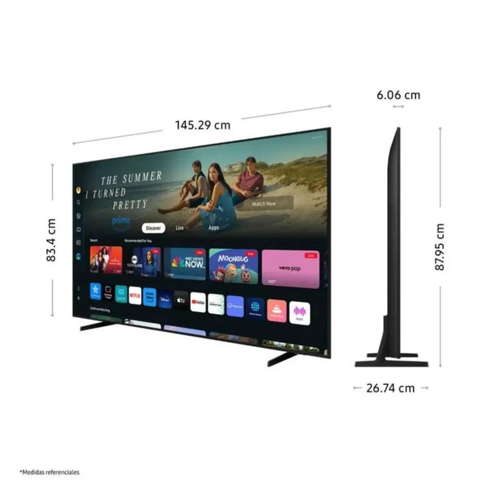 Televisor Samsung LED 65'' Crystal UHD 4K 65DU7000 Tizen OS Smart TV - Nuevo 2024