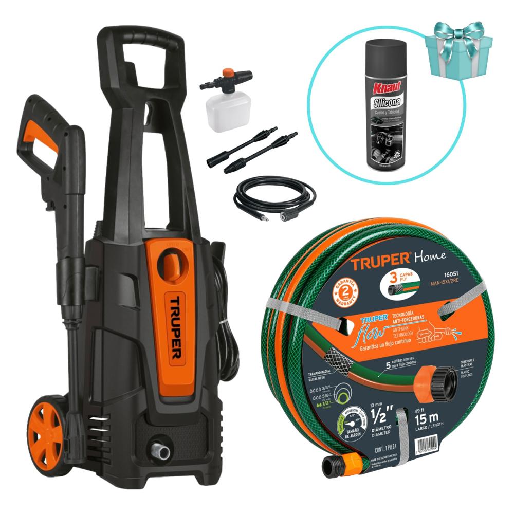 Hidrolavadora Electrica 1800PSI + Manguera 1/2"" 15 metros Truper 103339-16051-036273