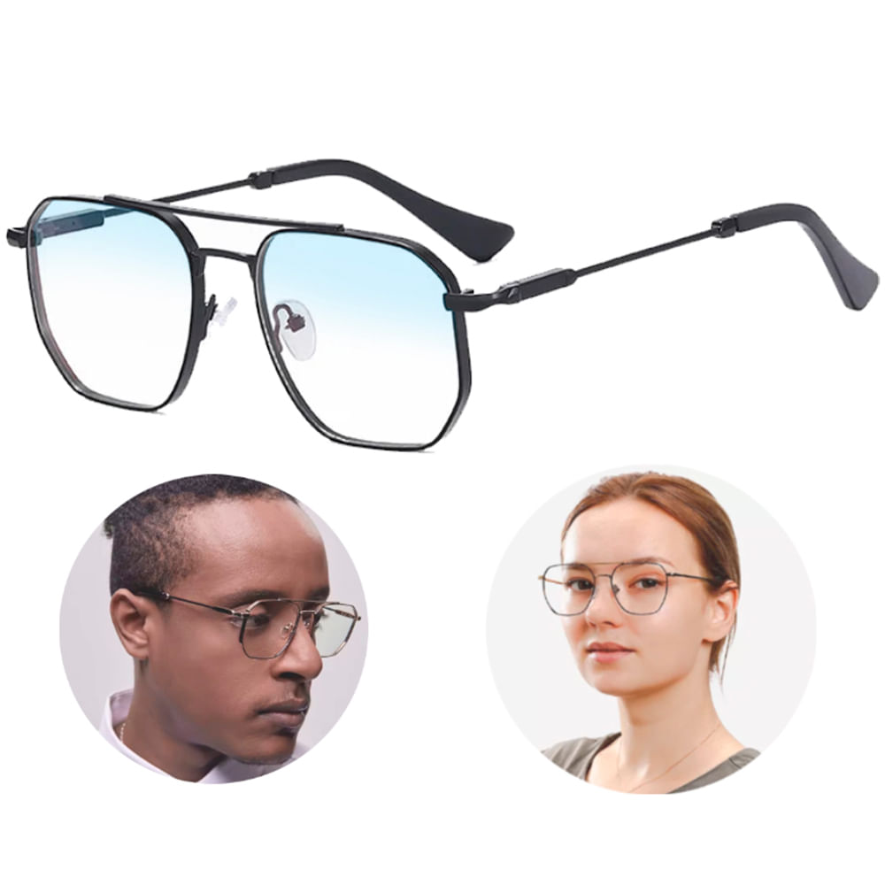 Lentes Premium Negros Modelo Clásico Con Filtro Azul para Computadora