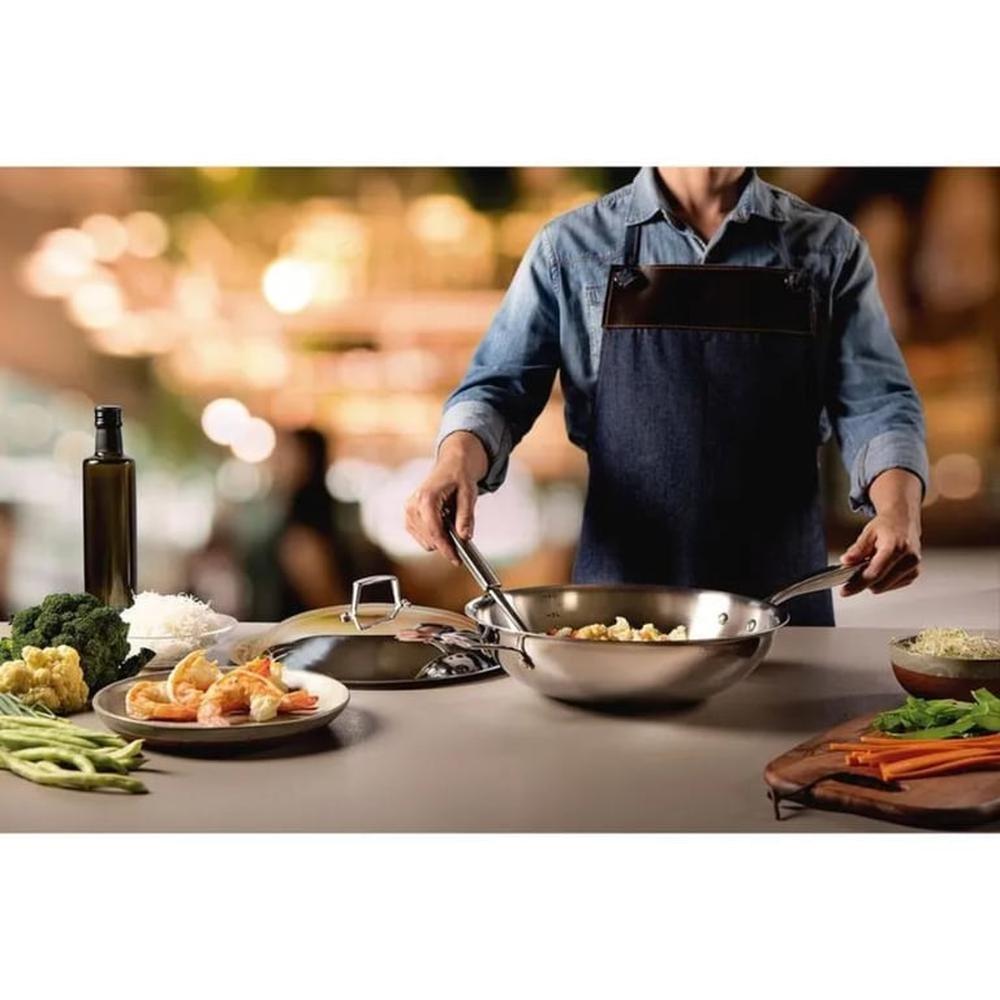 Satén Wok Tramontina Grano de acero con tapa 62158320