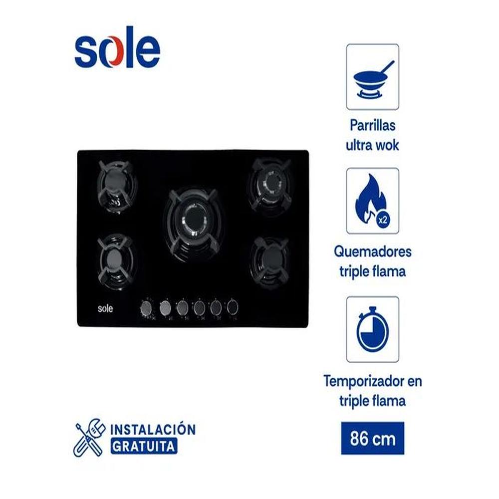 Cocina Empotrable Sole 5 Hornillas 90 cm SOLCO069