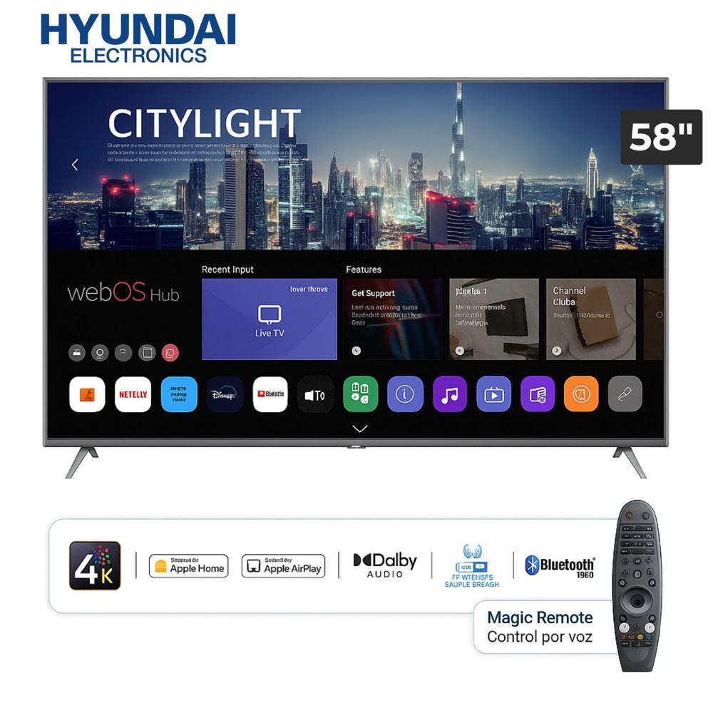 TELEVISOR HYUNDAI  58'' HYUNDAI HYLED5808W4KM UHD 4K WebOS