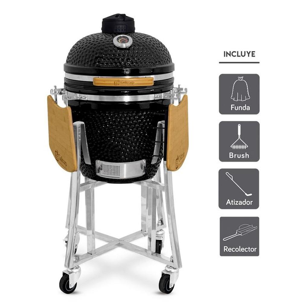 Kamado Clásico 18 Negro con regalos básicos