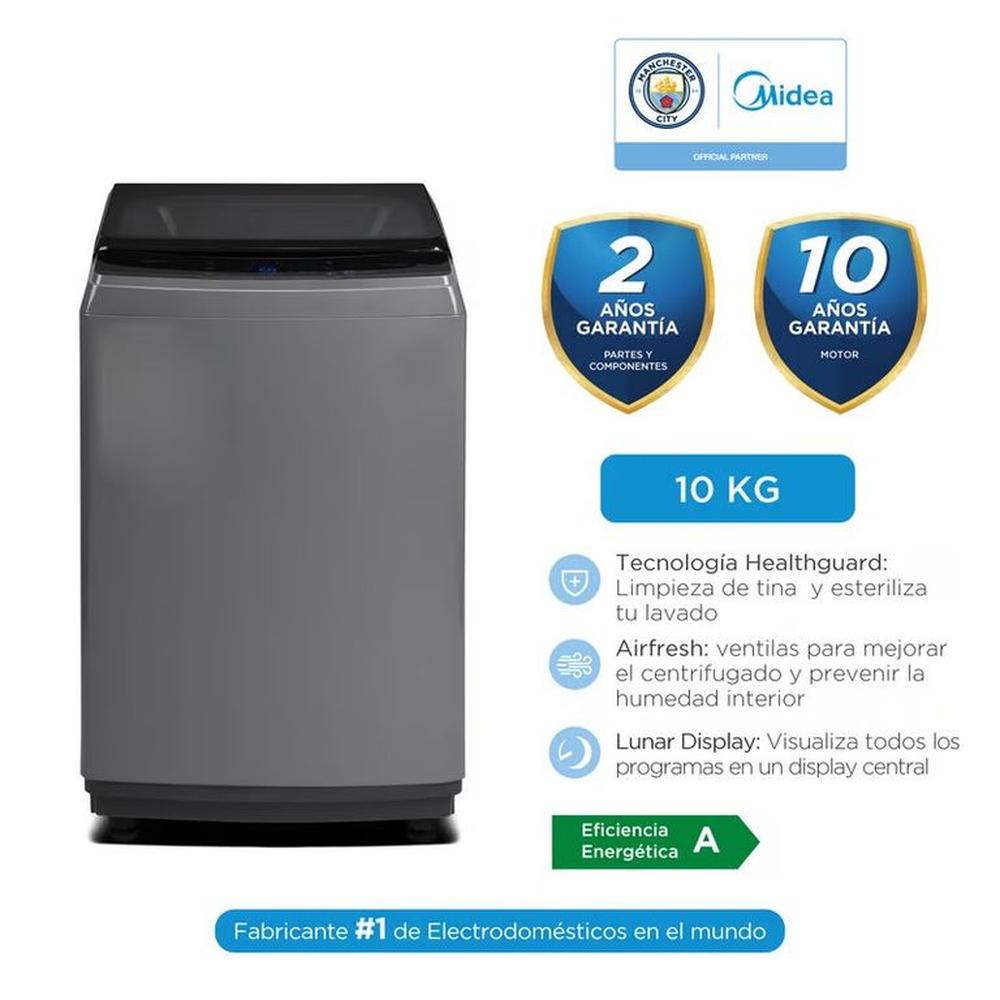 Lavadora Automática midea 10 kg Titanium MA200W100/G-PE