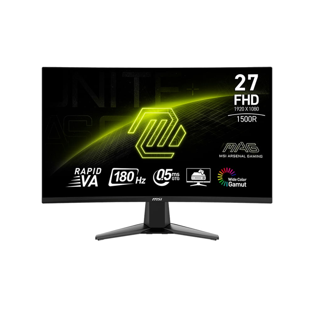 Monitor Curvo Gaming Msi Mag-27C6F De 27” Fhd, 180 Hz, 0.5 Ms - Hdmi Y Dp Para Experiencias Inmersi