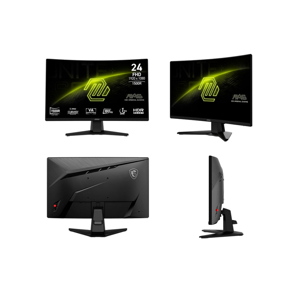 Monitor Msi Mag 242C 24"" Fhd Curvo 180Hz - Pantalla Gamer Con Tecnología Adaptive Sync, Negro