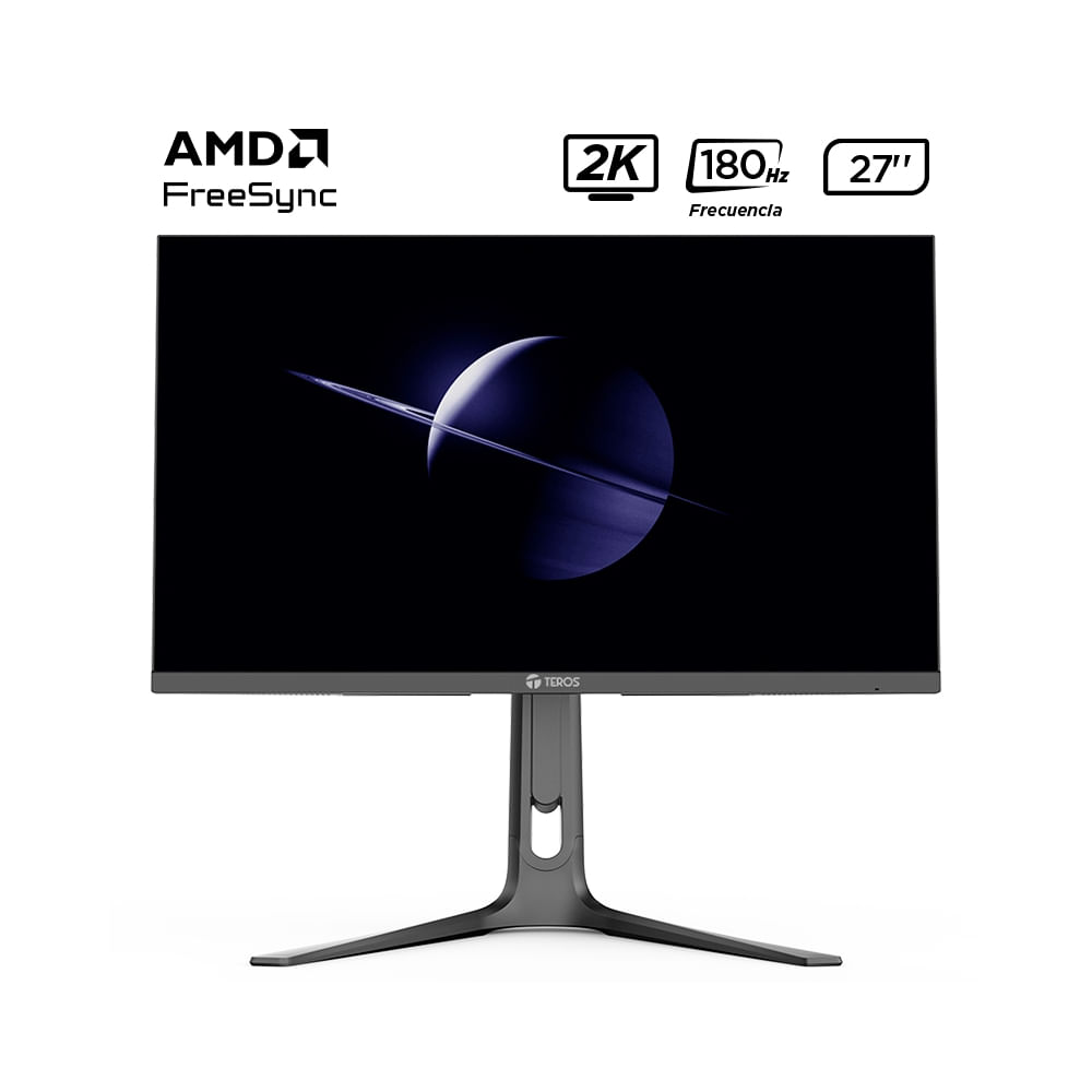 Monitor Gaming Teros Te-2753G De 27"" 2K Qhd Ips, 180 Hz Y 1 Ms - Conexiones Hdmi Y Dp