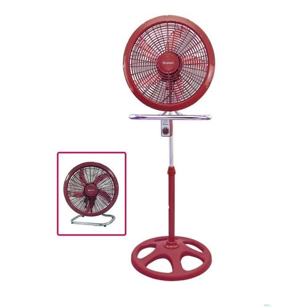 VENTILADOR 18"" DE 5 ASPAS, 3 EN 1 BOSSKO BK-8223VI ROJO