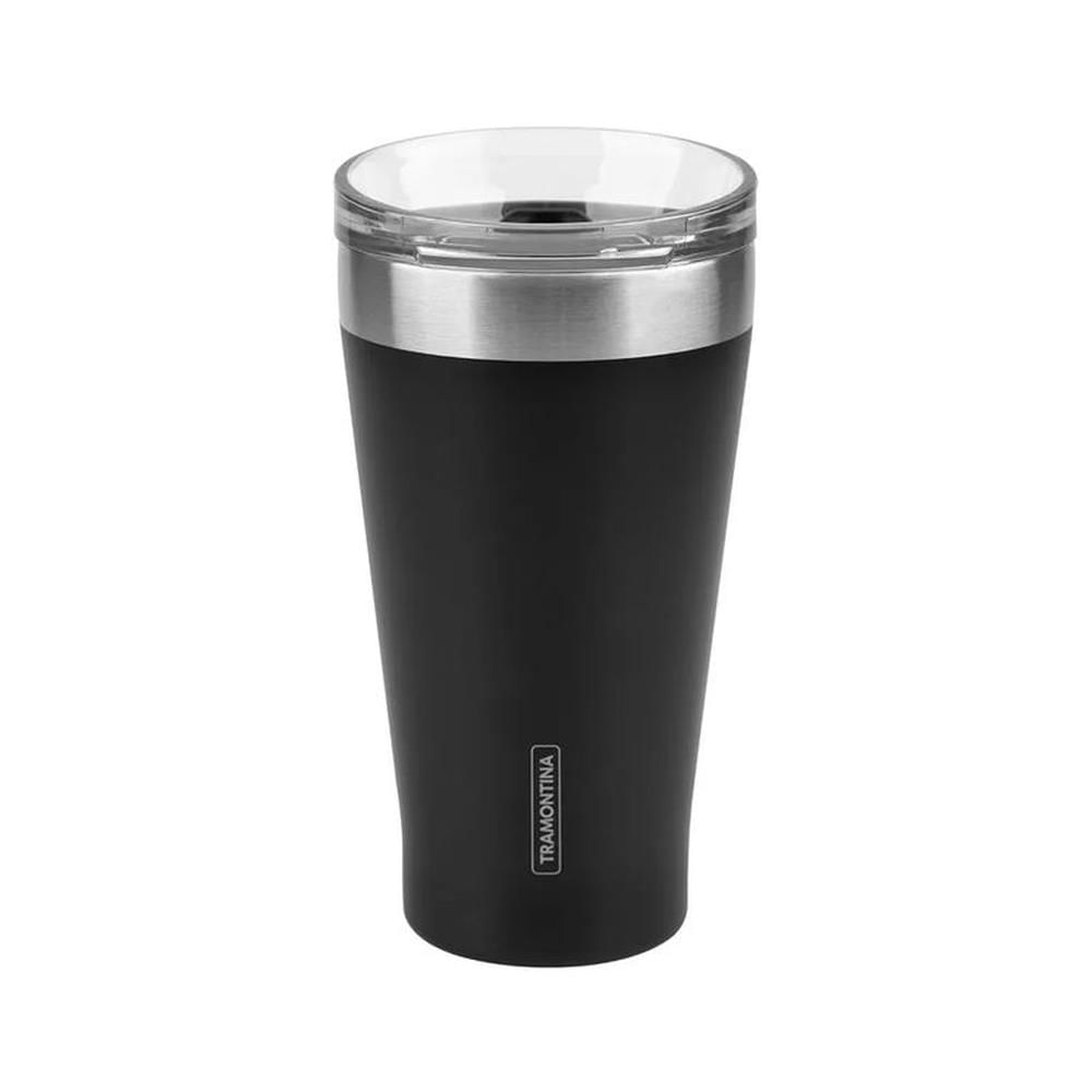 Vaso Térmico con tapa 550 ml Negro Exata - Tramontina