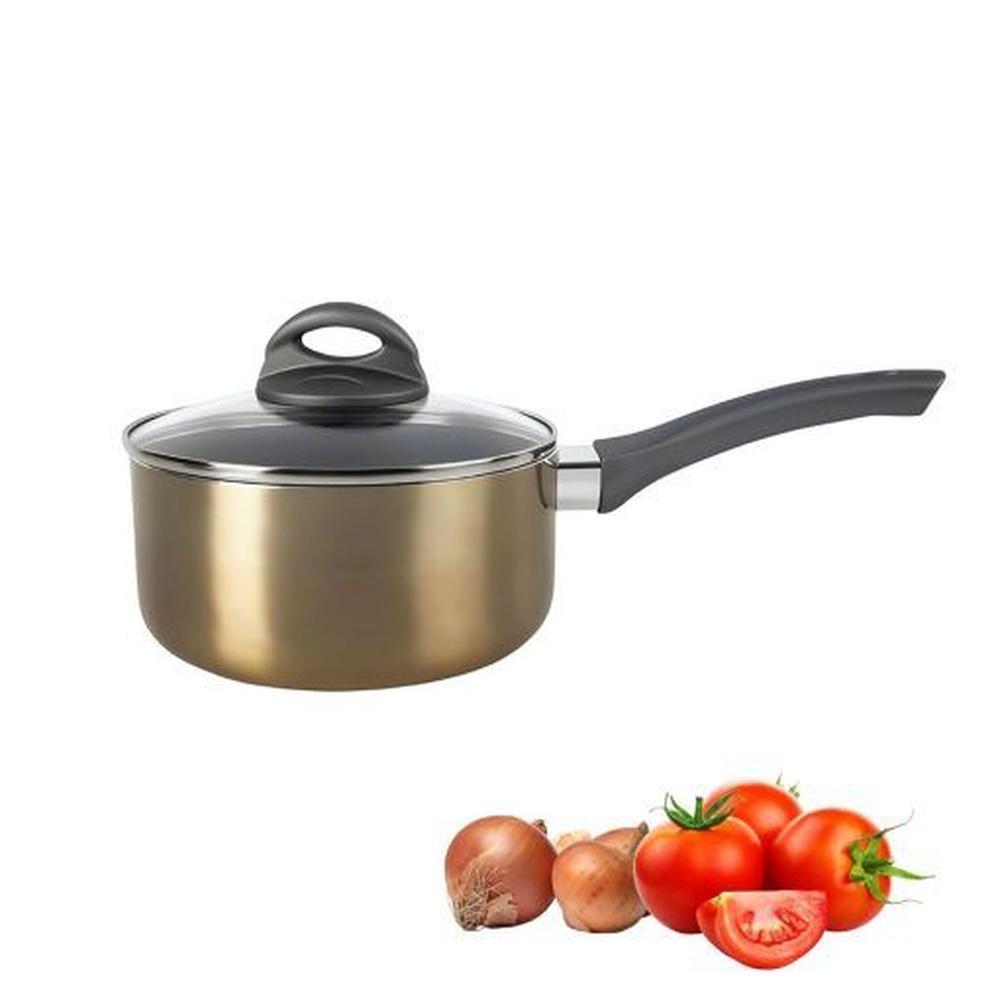 Cacerola Oster® Antiadherente 18CM con Tapa Herscher Gold 136802 02