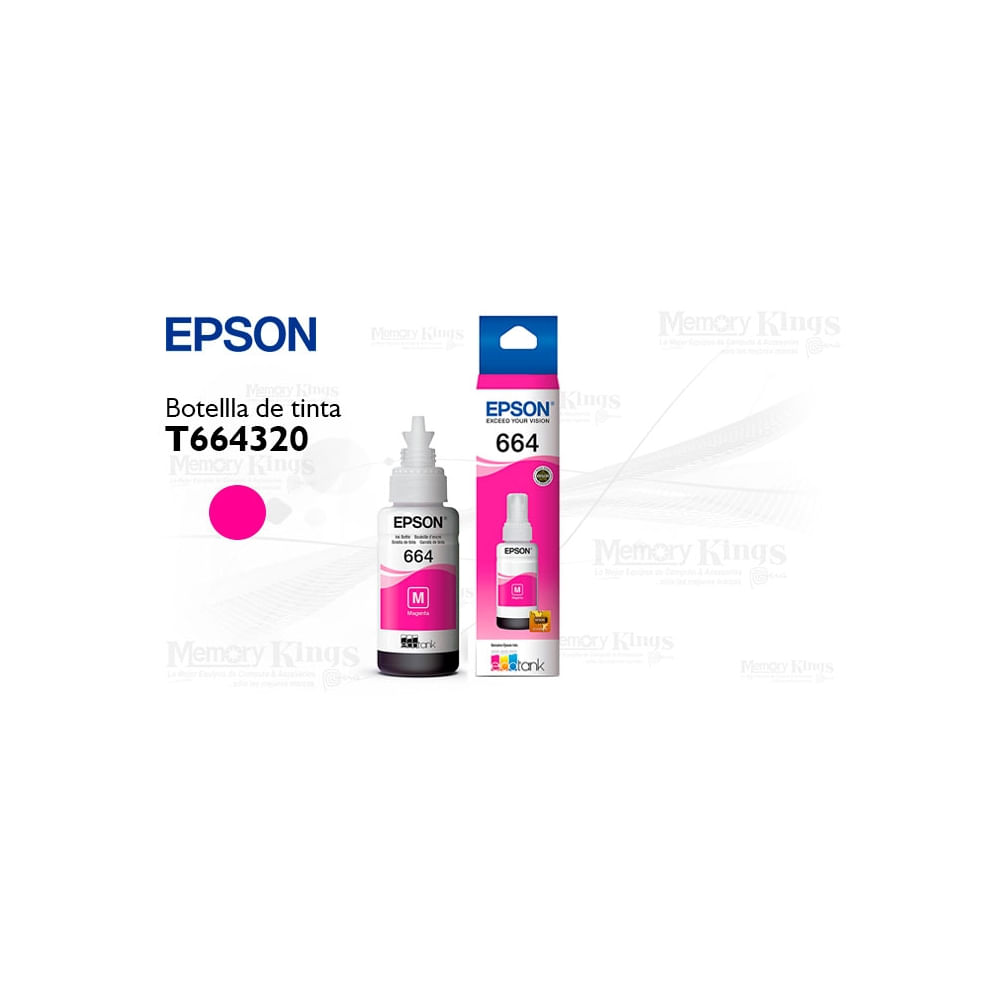 Tinta Epson 664 Magenta 70Ml Para Impresoras - Alta Calidad Y Rendimiento Superior