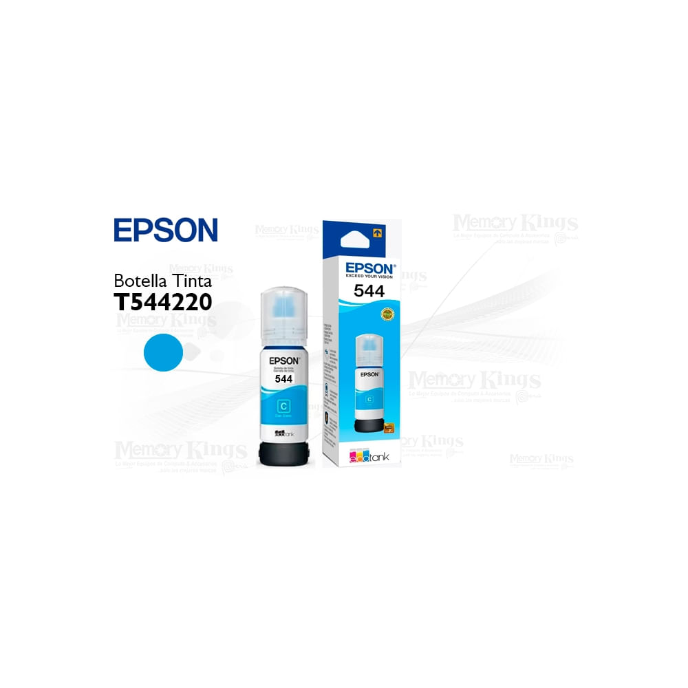 Tinta Epson 544 Cyan 65Ml - Alta Calidad Para Impresoras Epson, Ideal Para Documentos Y Fotos