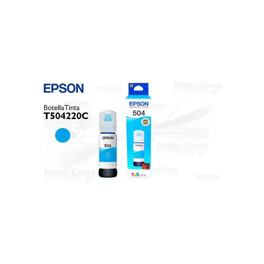 Tinta Epson 504 Cyan 70Ml - Ink Para Impresoras Con Alta Calidad De Impresión Y Rendimiento Óptimo