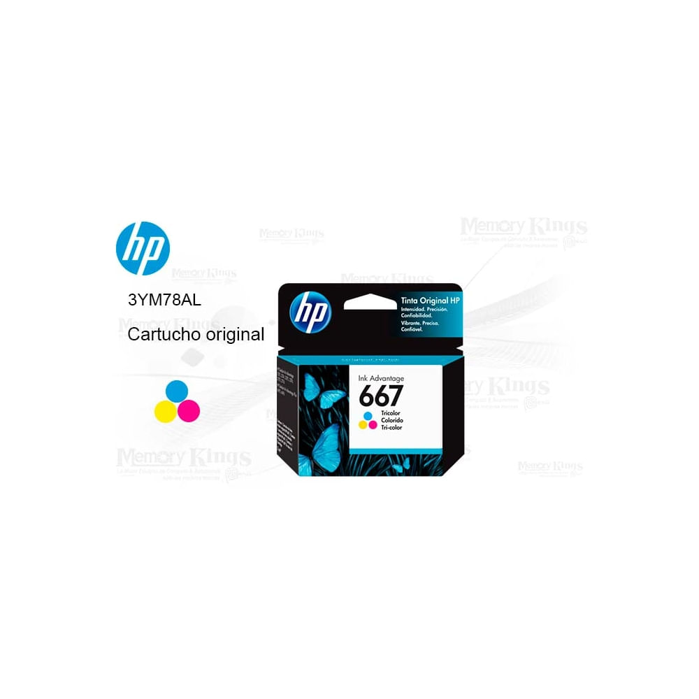 Cartucho De Tinta Tricolor Hp 667 - Compatible Con Impresoras Hp - Rinde Hasta 300 Páginas