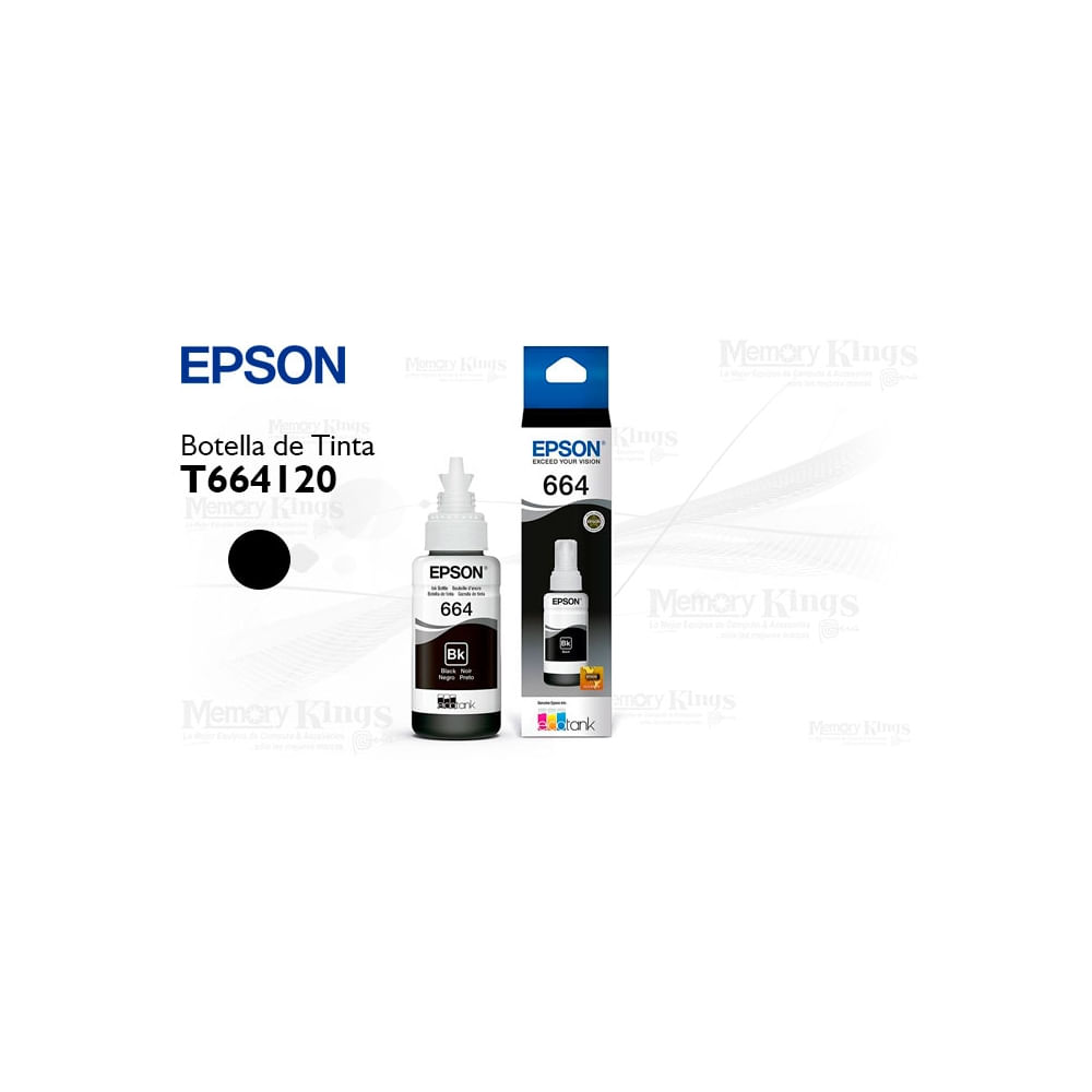 Tinta Epson 664 Negra 70Ml - Alta Calidad Para Impresoras Epson, Ideal Para Documentos Nítidos