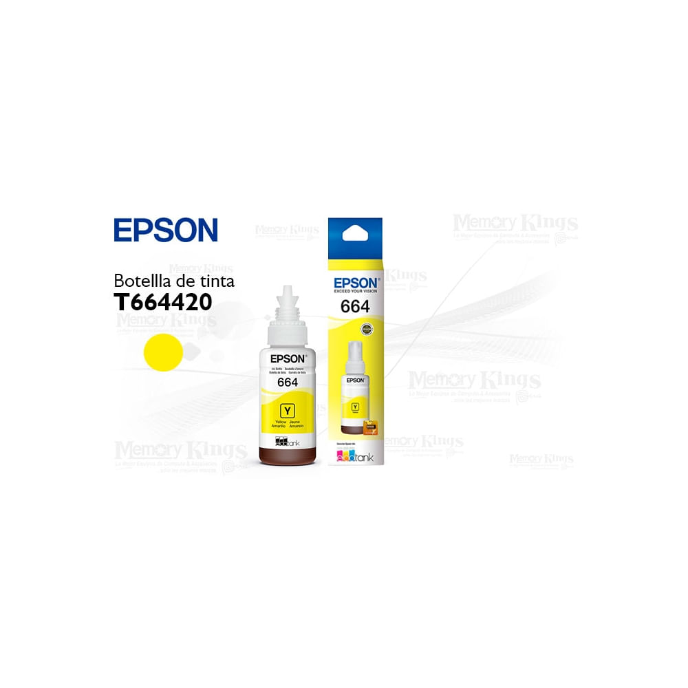 Tinta Epson 664 Amarilla 70Ml - Alta Calidad De Impresión Para Impresoras Epson