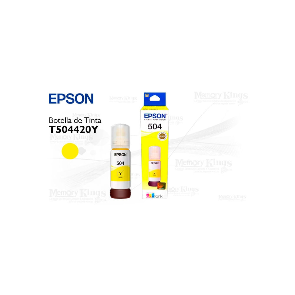 Tinta Epson 504 Amarilla 70Ml - Ideal Para Impresoras Epson, Alta Calidad Y Rendimiento