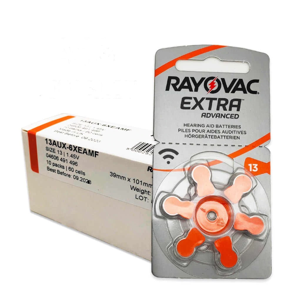 Caja de 60 Pilas RAYOVAC 13 para Audifonos Medicados