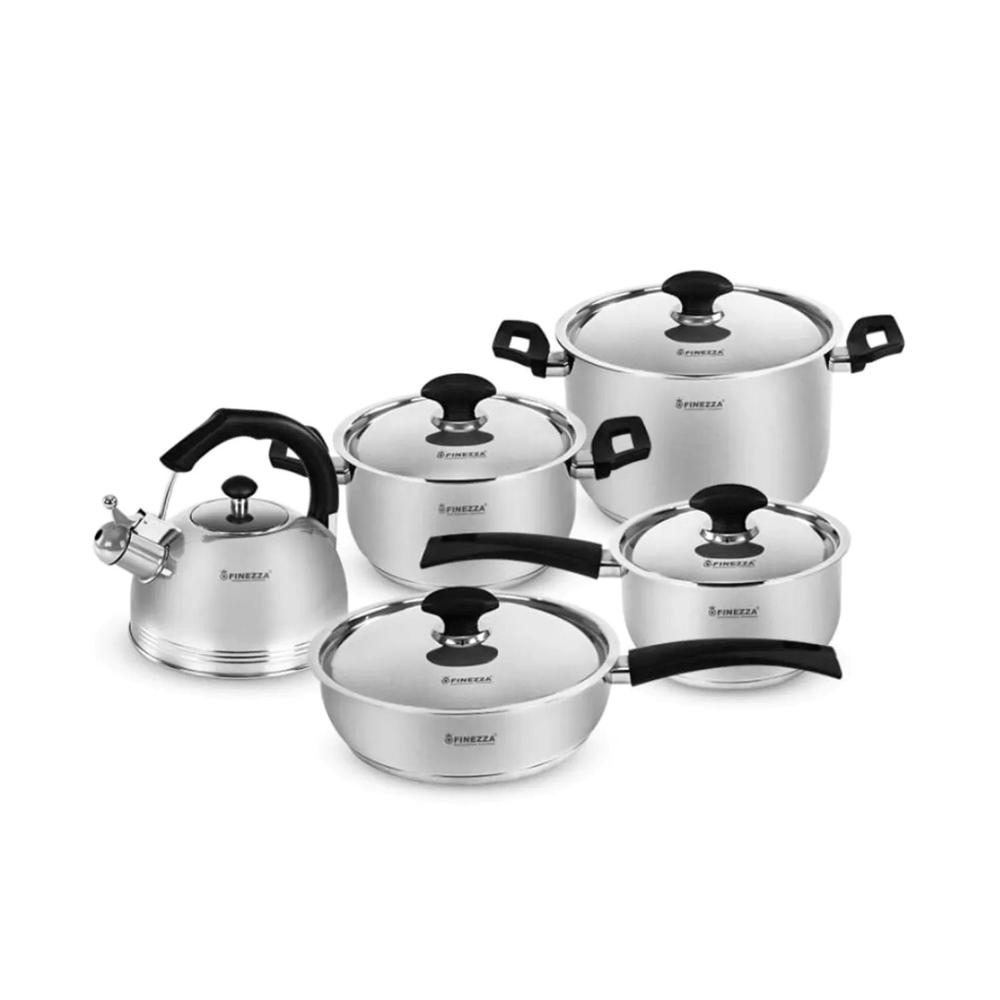Juego de Ollas FINEZZA de Acero Inoxidable 10 Piezas FZ1060TG