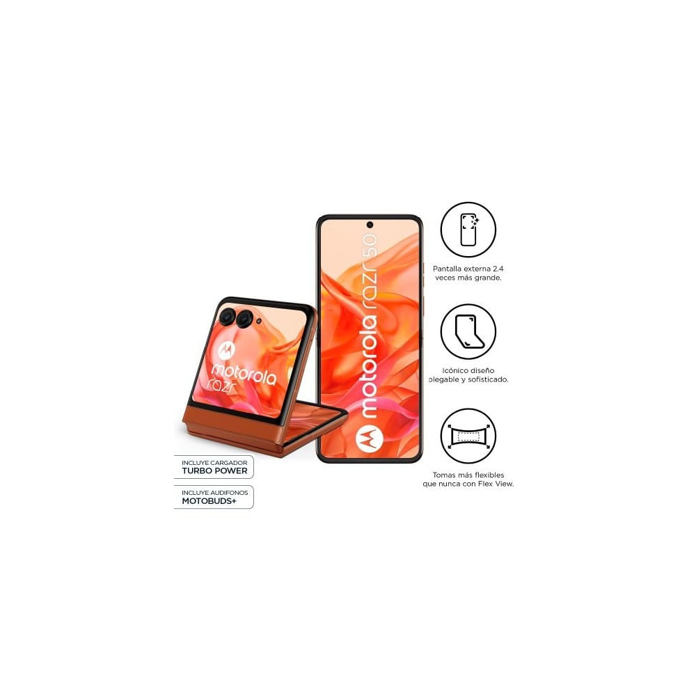 Motorola Razr 50 - Smartphone Plegable 12Gb Ram, 512Gb Almacenamiento, Color Naranja
