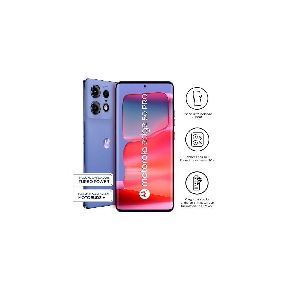 Motorola Edge 50 Pro - Smartphone 12Gb Ram, 512Gb, Color Púrpura, Alta Velocidad 5G