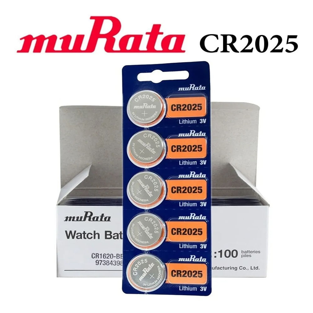 Pila Boton MURATA Cr2025 Litio. Blister de 05 pilas.