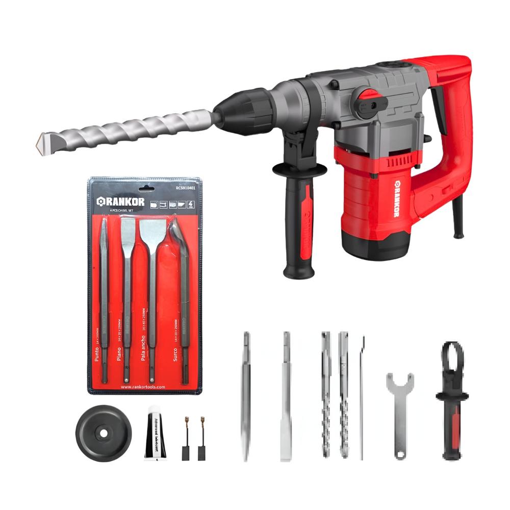 Rotomartillo SDS Plus 1050W + Cinceles Rankor RH105001-RCS91