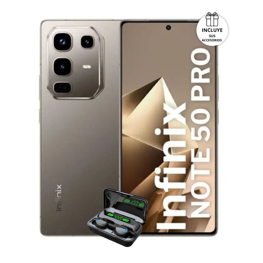 Celular Infinix Note 50 Pro 4G 8RAM-256GB Color Grey + Audifonos De Regalo